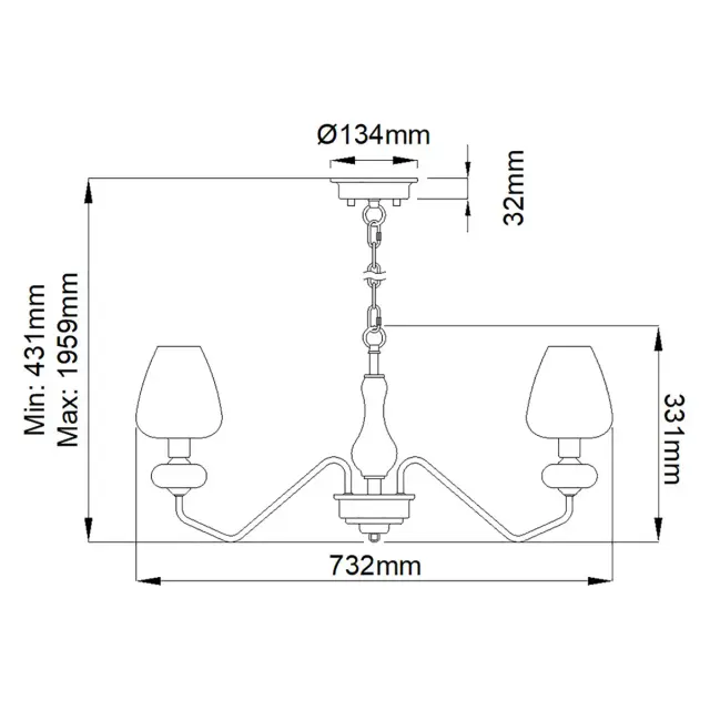 Люстра Elstead Lighting DL-ARMAND3-AB — черный, ракурс 6