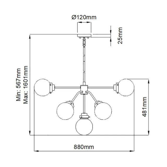 Люстра Elstead Lighting KULA9 — хром, ракурс 7
