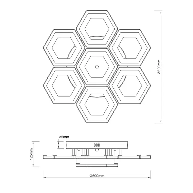 Люстра Escada 10204/7LED HEXAGON — белый, ракурс 7