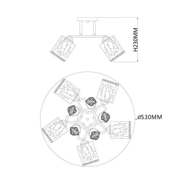Люстра Escada 1118/5PL NEULIA — золотой, ракурс 5