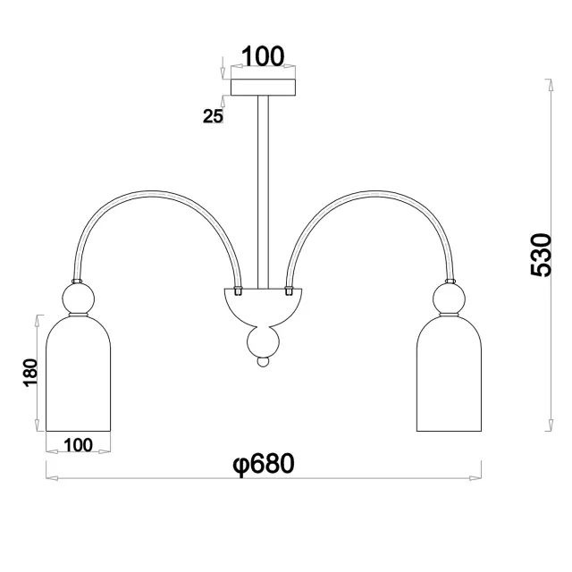 Люстра Escada 686/5PL Copper ODE — медь, ракурс 6
