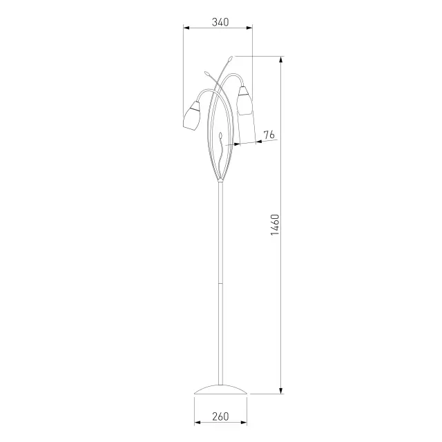 Торшер Eurosvet 22080/2F хром GINEVRA, ракурс 4