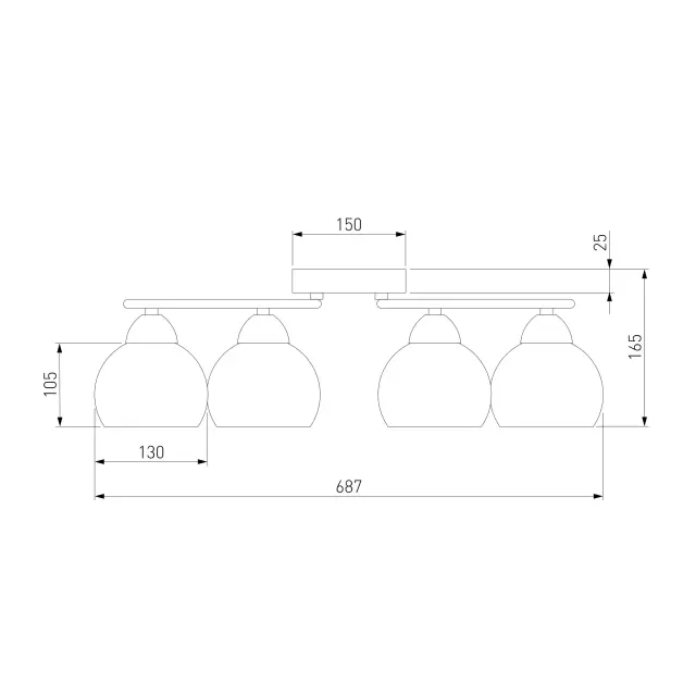 Люстра Eurosvet 30144/6 античная бронза ALBA, ракурс 3