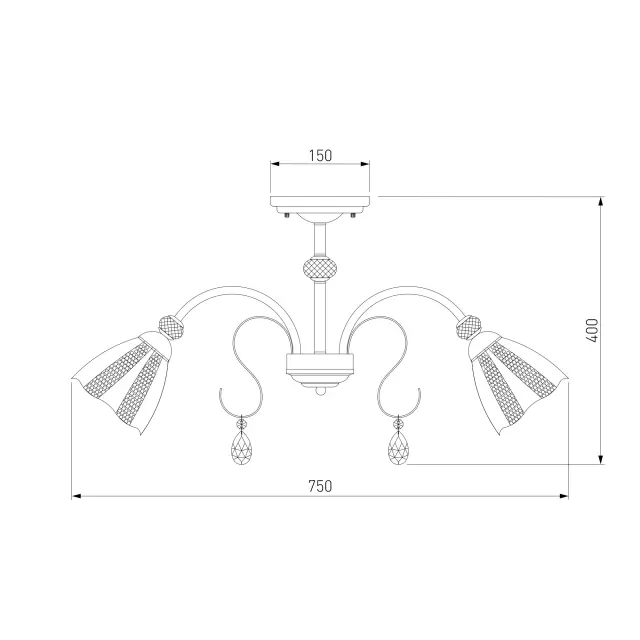 Люстра Eurosvet 30155/8 античная бронза FLORANSE, ракурс 4
