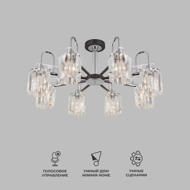 Люстра Eurosvet 70090/8 графит TENIA — черный, ракурс 2