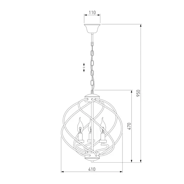 Люстра Eurosvet 60105/3 черный SORREL — золотой, ракурс 5