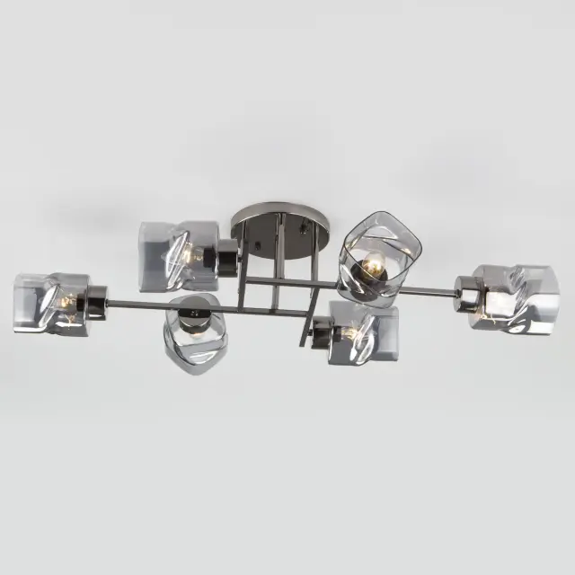 Люстра Eurosvet 30165/6 черный жемчуг HILARI — хром, ракурс 4