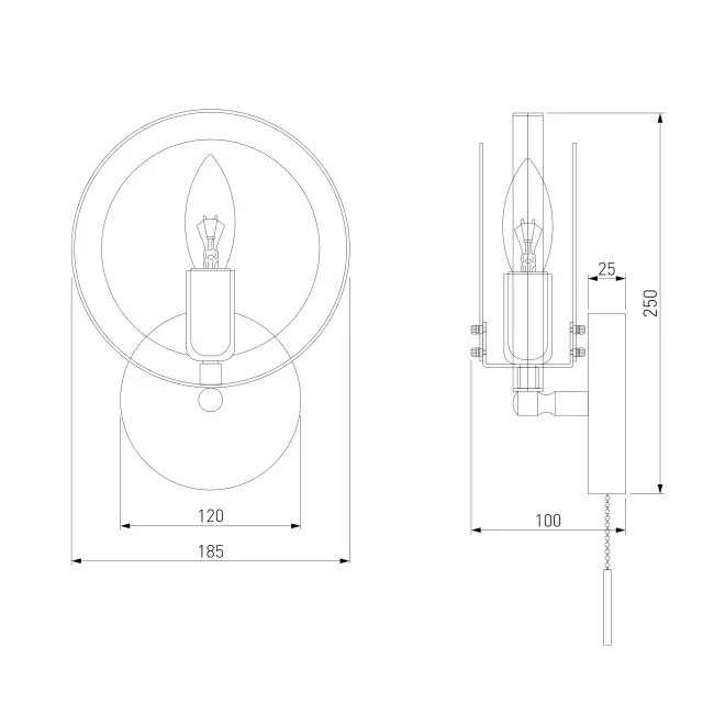 Бра Eurosvet 70121/1 черный GALLO, ракурс 3