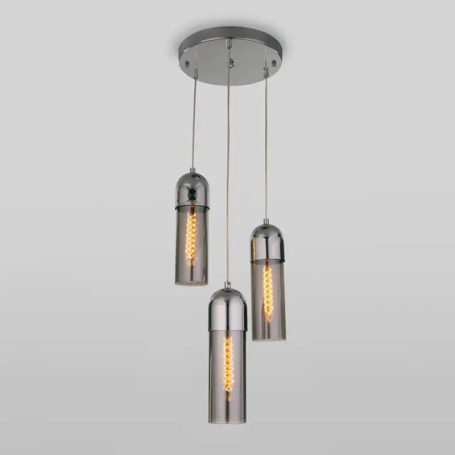 Светильник Eurosvet 50180/3 дымчатый AIRON — хром, ракурс 2