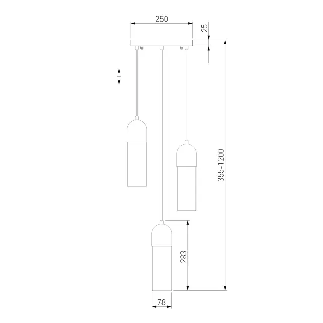 Светильник Eurosvet 50180/3 янтарный AIRON — черный, ракурс 5