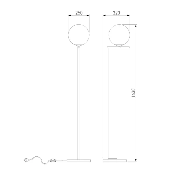 Торшер Eurosvet 01214/1 хром SHAPE, ракурс 3