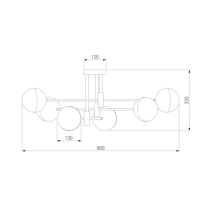 Люстра Eurosvet 70129/6 латунь Smart NUVOLA — черный, ракурс 6