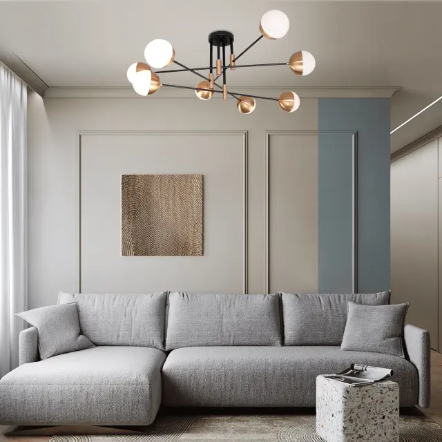 Люстра Eurosvet 70129/8 латунь Smart NUVOLA — черный, ракурс 5