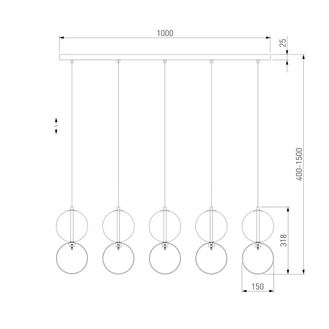Светильник Eurosvet 50091/5 хром/дымчатый SELISA, ракурс 4