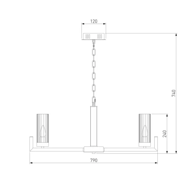 Люстра Eurosvet 60133/8 серебро ARGANIE — серебряный, ракурс 4