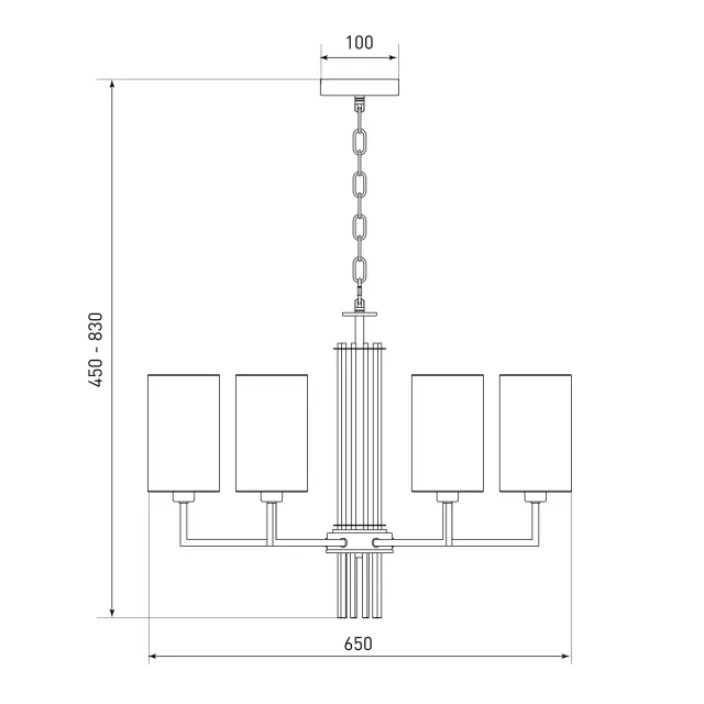Люстра Eurosvet 60134/6 никель SOFFIO, ракурс 4