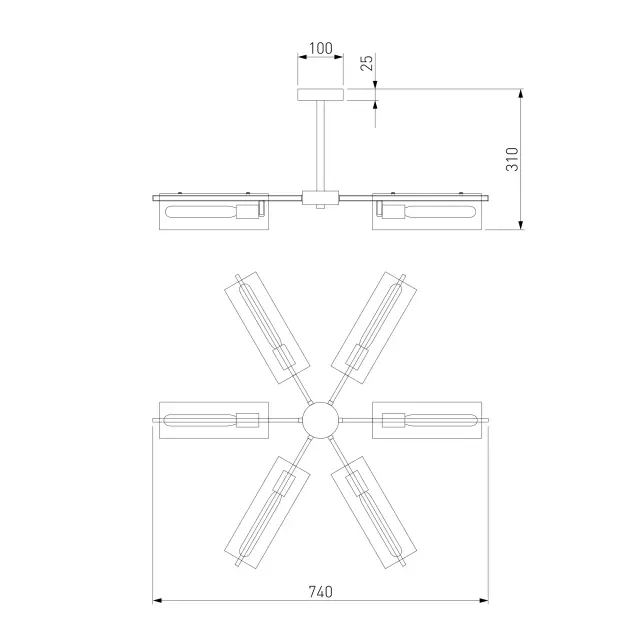 Люстра Eurosvet 70144/8 TROMPETA — латунь, ракурс 5