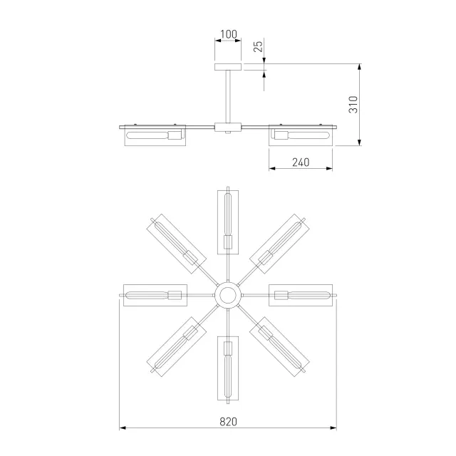 Люстра Eurosvet 70144/8 хром TROMPETA, ракурс 5