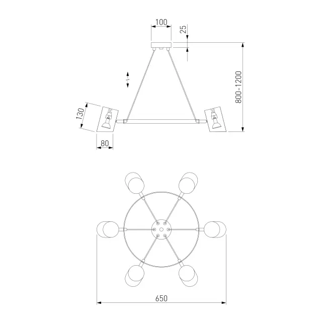 Светильник Eurosvet 70147/6 черный Smart SPLAY, ракурс 4