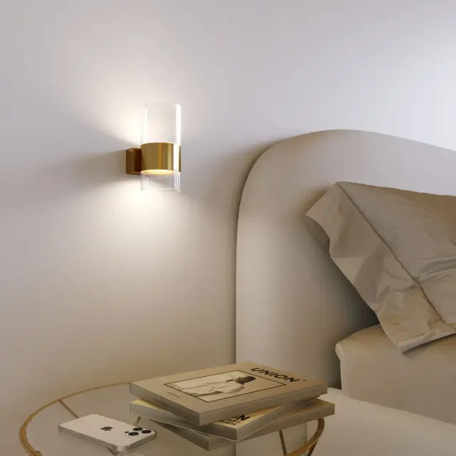 Бра Eurosvet 40021/1 LED латунь/прозрачный WATFORD, ракурс 3