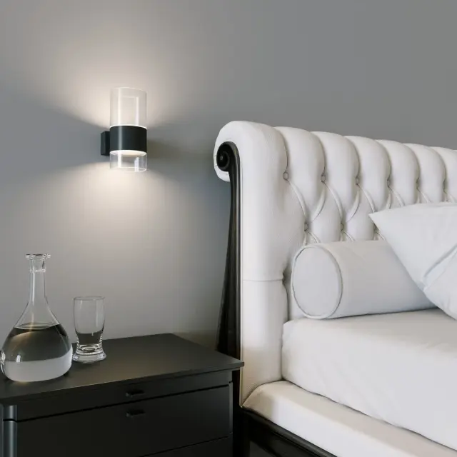 Бра Eurosvet 40021/1 LED чёрный/прозрачный WATFORD — черный, ракурс 3