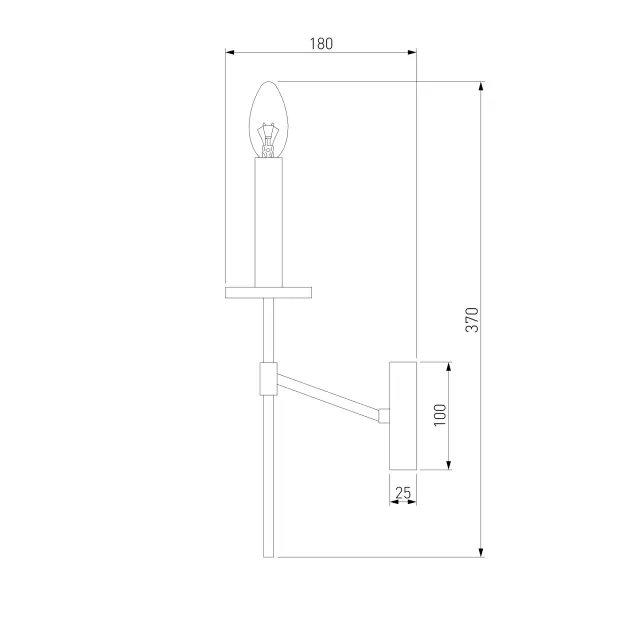 Бра Eurosvet 60142/1 хром ANDERS, ракурс 4