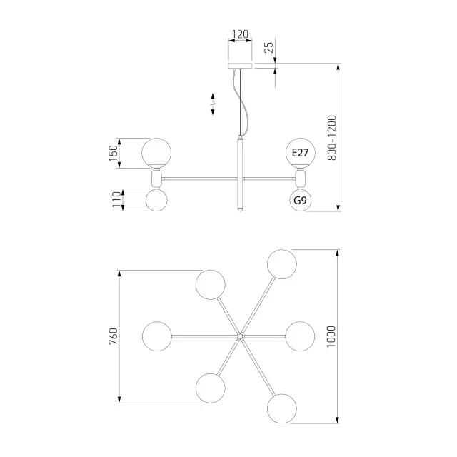 Люстра Eurosvet 30182 белый BUBBLE, ракурс 6