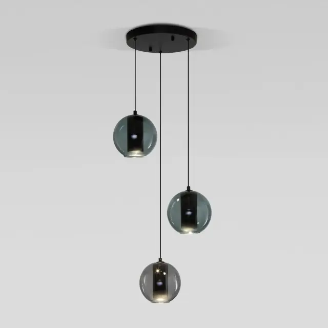 Светильник Eurosvet 50258/3 LED дымчатый/бирюзовый COBBLE — черный