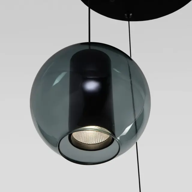 Светильник Eurosvet 50258/3 LED дымчатый/бирюзовый COBBLE — черный, ракурс 2