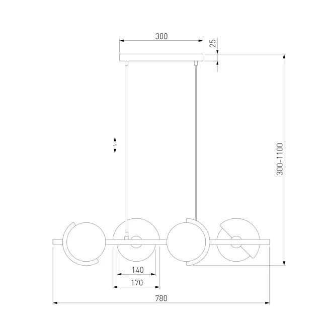 Светильник Eurosvet 70149/4 черный/латунь Smart MOITY, ракурс 5