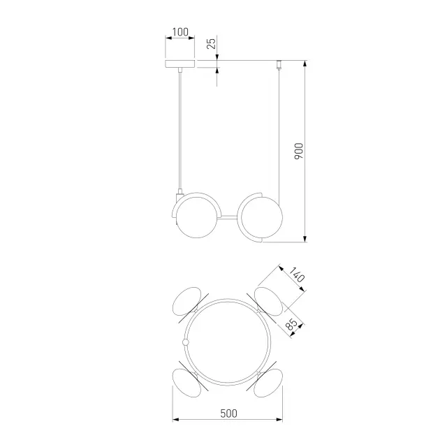 Светильник Eurosvet 70150/4 черный/латунь Smart MOITY, ракурс 5