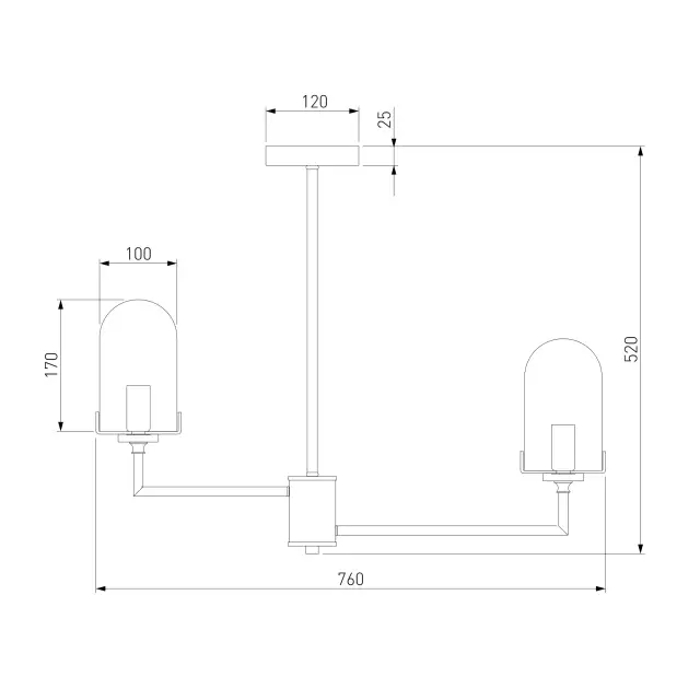 Люстра Eurosvet 60156/8 хром PLUTO, ракурс 3