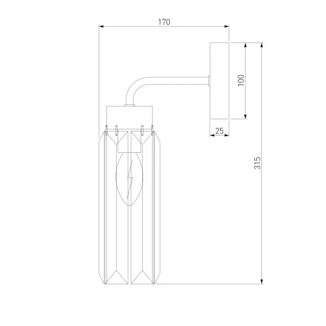 Бра Eurosvet 60163/1 латунь GILIAN, ракурс 4