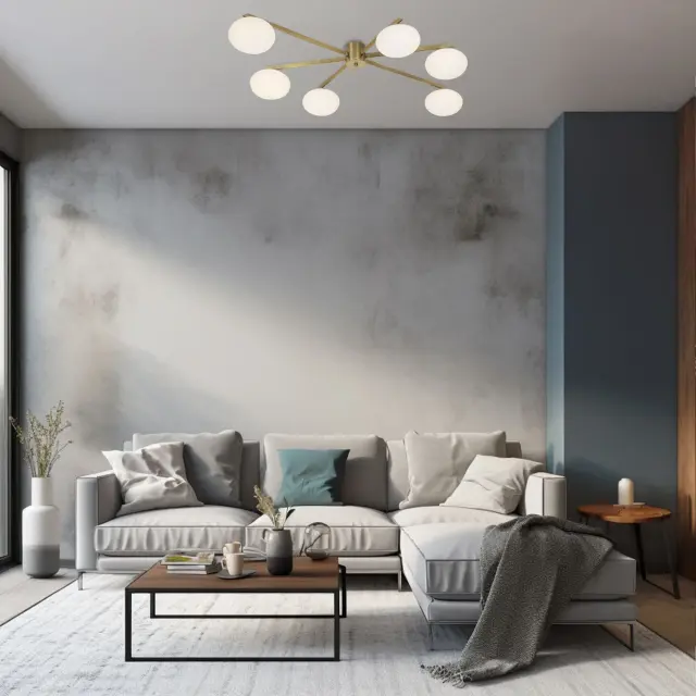 Люстра Eurosvet 70220/6 латунь Smart OPALINE, ракурс 4