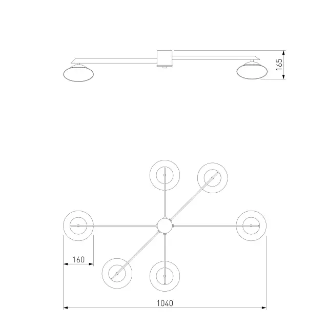 Люстра Eurosvet 70220/6 латунь Smart OPALINE, ракурс 5
