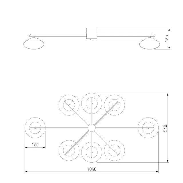 Люстра Eurosvet 70220/8 черный Smart OPALINE, ракурс 5