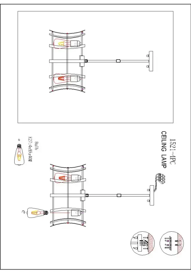 Люстра Favourite 1521-4PC WERK — коричневый, ракурс 5