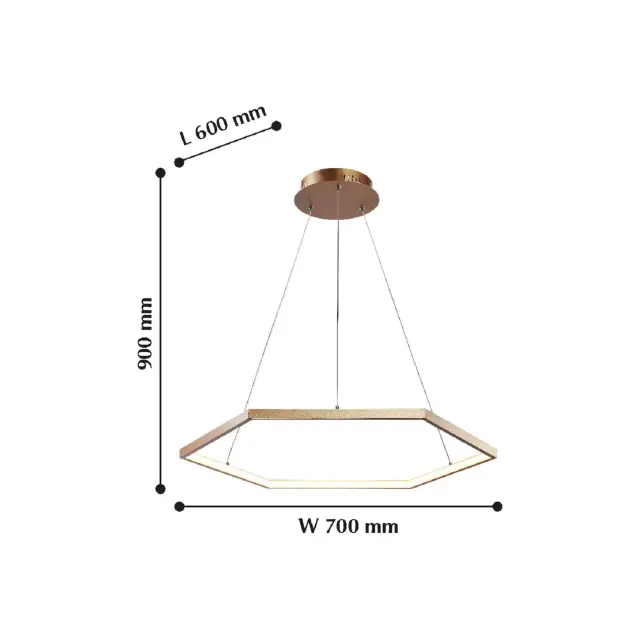 Светильник Favourite 2103-6P HEXAGON — золотой, ракурс 2
