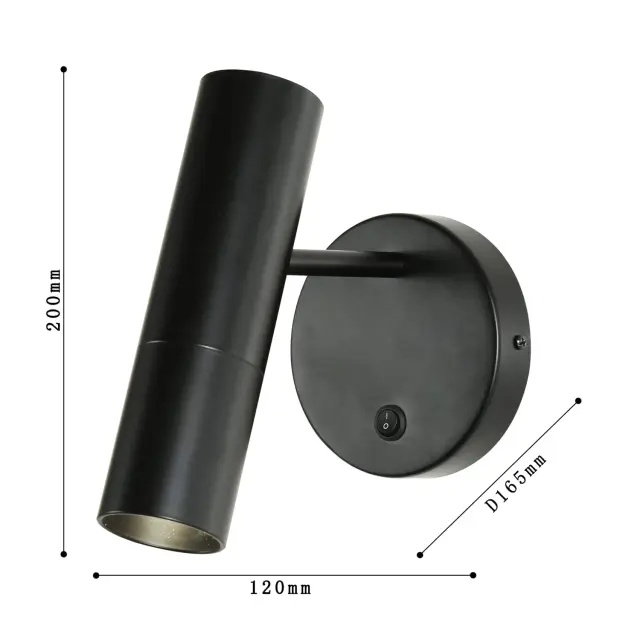 Бра Favourite 2107-1W TUBE — черный, ракурс 3