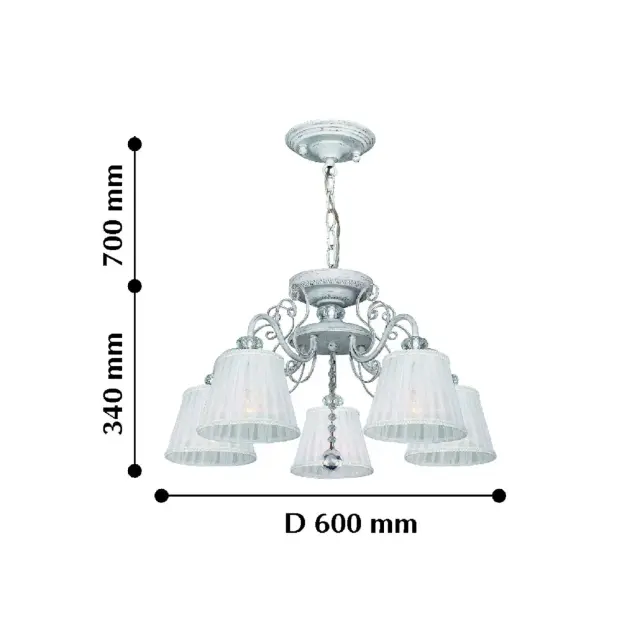 Люстра Favourite 2150-5PC AMANDA — белое золото, ракурс 4