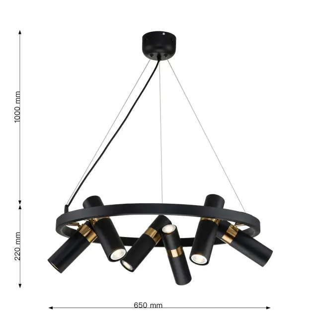 Светильник Favourite 2997-6P LIGHT POINT — черный, ракурс 3