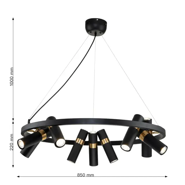 Светильник Favourite 2997-9P LIGHT POINT — черный, ракурс 3