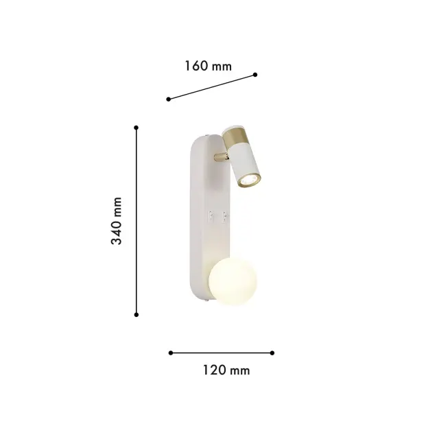 Бра Favourite 4172-2W INVENTO — белый, ракурс 3