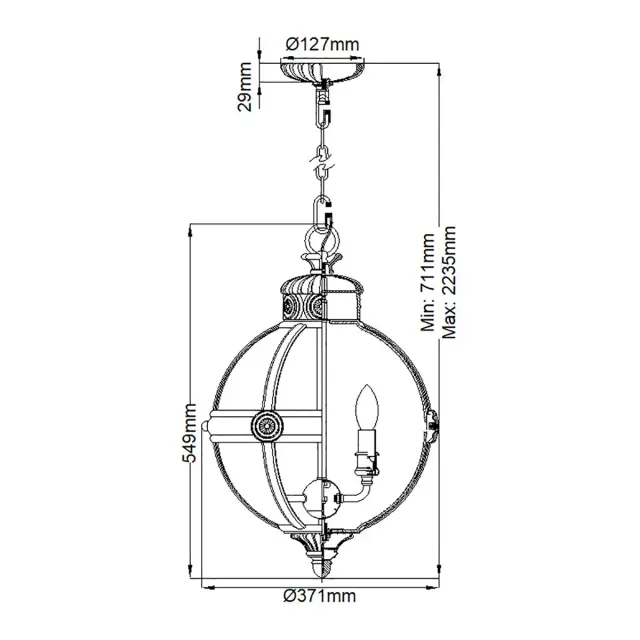 Люстра Feiss FE-ADAMS-3P-BB — латунь, ракурс 6