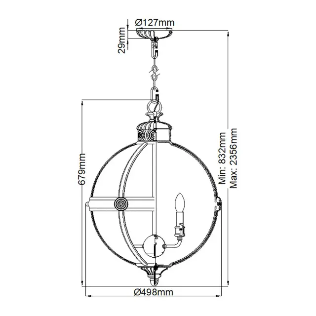 Люстра Feiss FE-ADAMS-4P-BB — латунь, ракурс 6