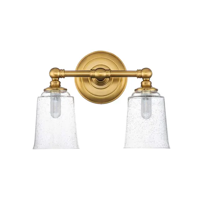 Светильник для ванной комнаты Elstead Lighting FE-HUGOLAKE2BATH-BB — латунь, ракурс 5