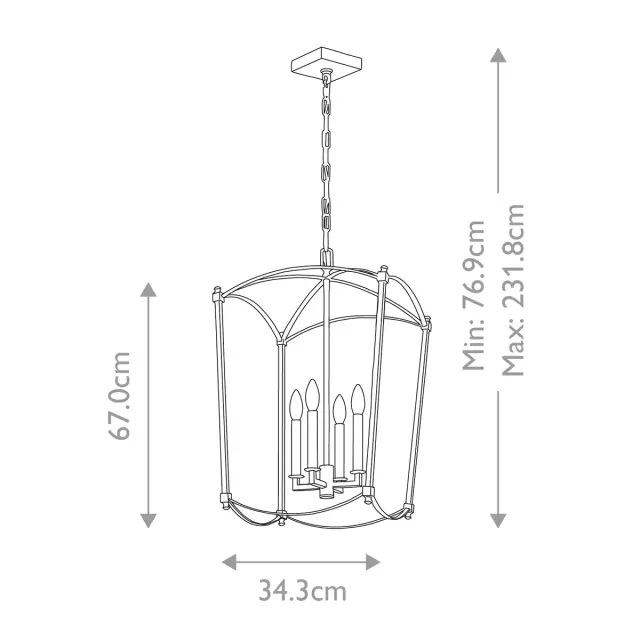 Люстра Feiss QN-THAYER-4P-ADB — золотой, ракурс 7