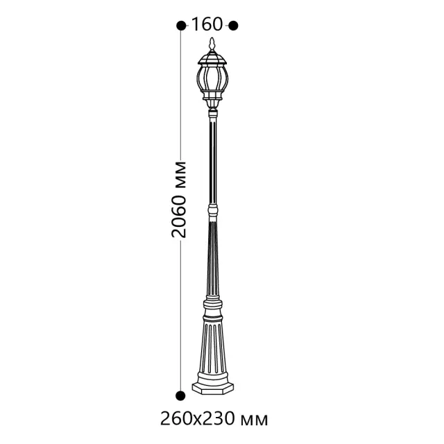 Фонарный столб Feron 11212 8111/PL8111 — черный, ракурс 3