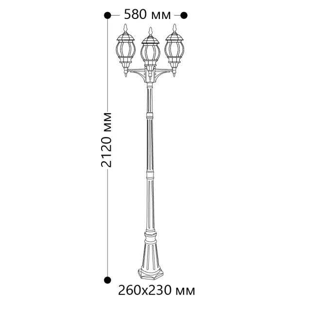 Фонарный столб Feron 11214 8115/PL8115 — черный, ракурс 8
