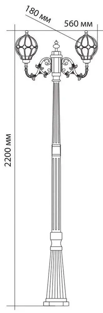 Фонарный столб Feron 11384 PL3708 — коричневый, ракурс 3